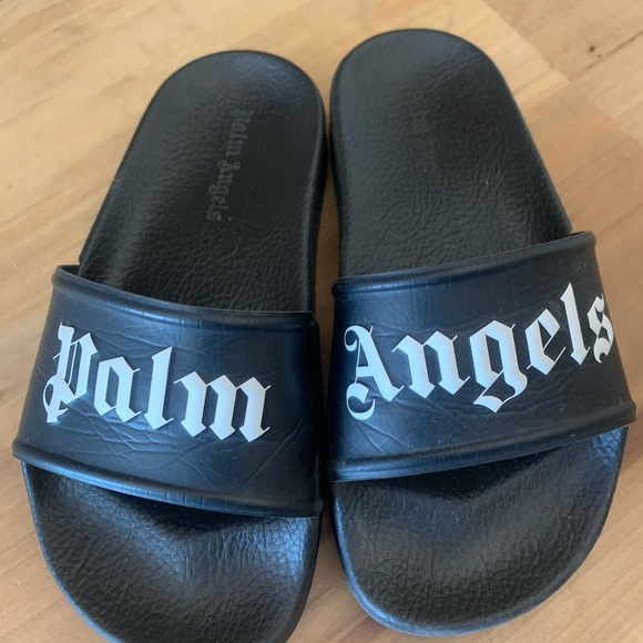Palm Angels Kids Black Slide Sandals - Picture 1 of 5